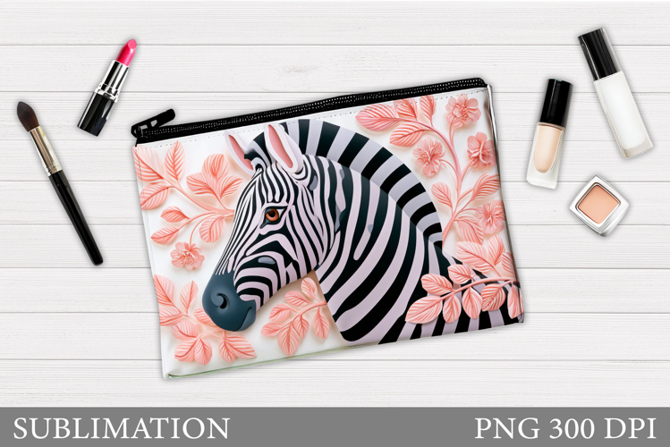 Zebra Cosmetics Bag Design. Zebra Makeup Bag Sublimation