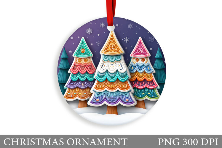 Christmas Tree Christmas Ornament. Christmas Sublimation example image 1