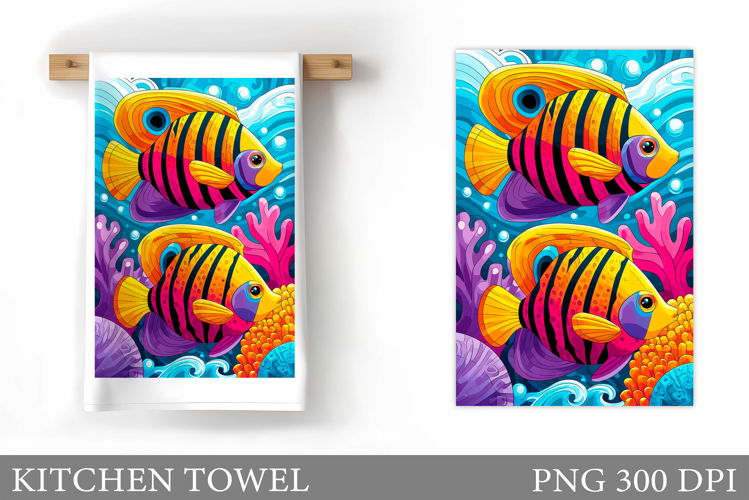 Fish Kitchen Towel Design. Fish Sublimation