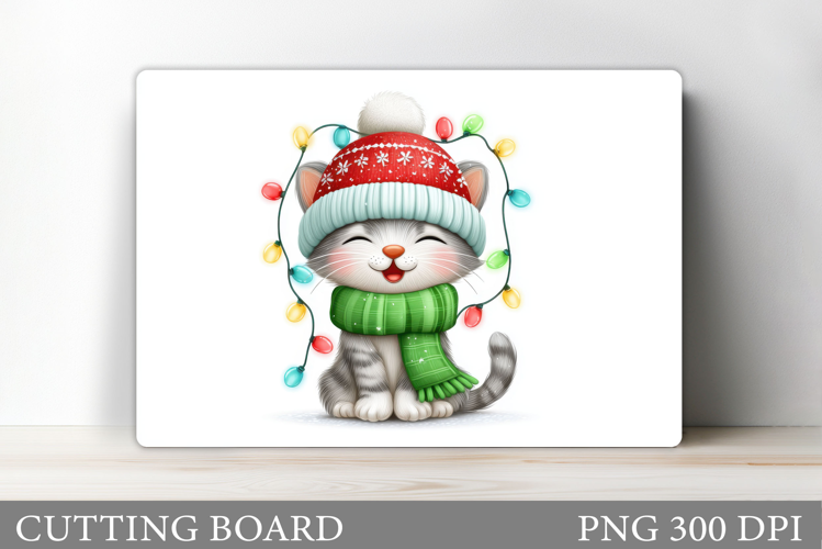 Christmas Cat Cutting Board. Christmas Cutting Board Design