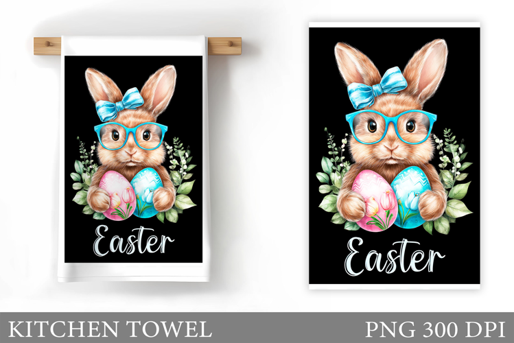 Easter Bunny Kitchen Towel . Easter Kitchen Towel Design