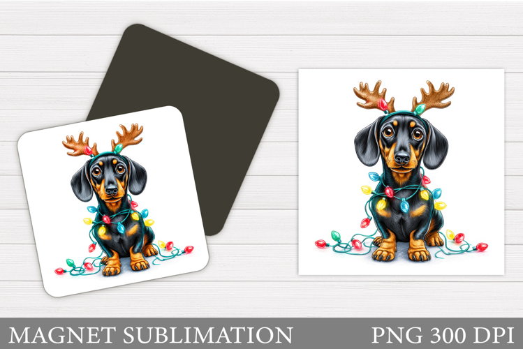 Christmas Dog Magnet Design. Christmas Magnet Sublimation