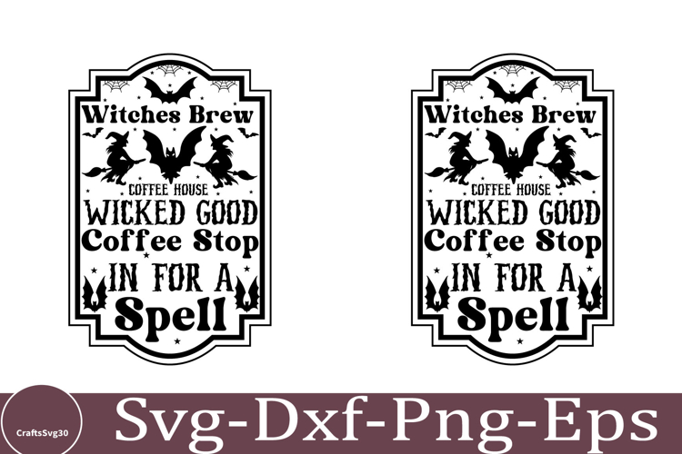 Brew Coffee Witches Porch Sign SVG | Halloween SVG