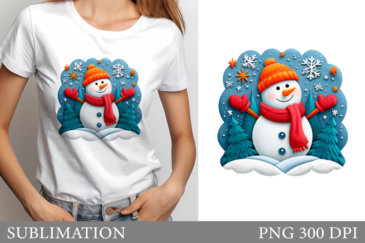 Snowman T-Shirt Design. Snowman Sublimation