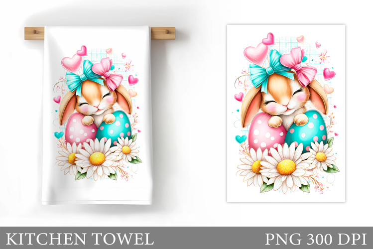 Easter Bunny Kitchen Towel. Bunny Kitchen Towel Sublimation