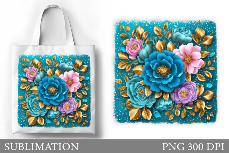 Flowers Tote Bag Design. Floral Tote Bag Sublimation