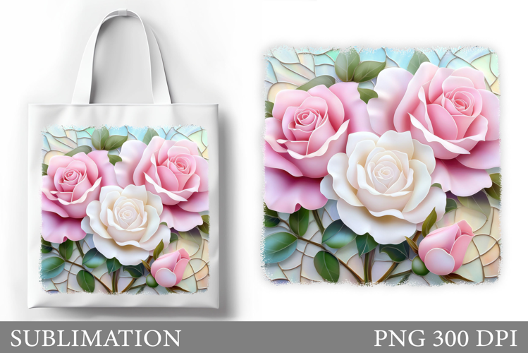 Roses Tote Bag Sublimation. Flowers Sublimation