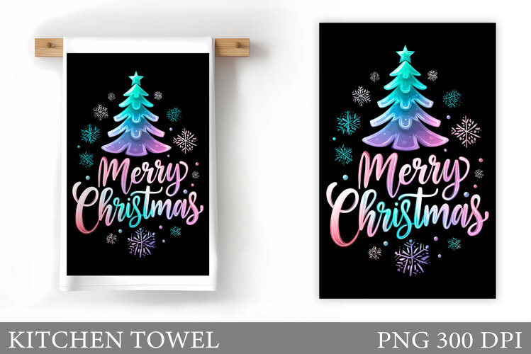 Christmas Tree Kitchen Towel. Christmas Deer Kitchen Towel example image 1