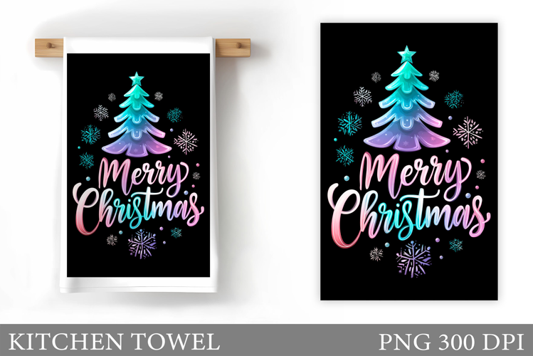 Christmas Tree Kitchen Towel. Christmas Deer Kitchen Towel