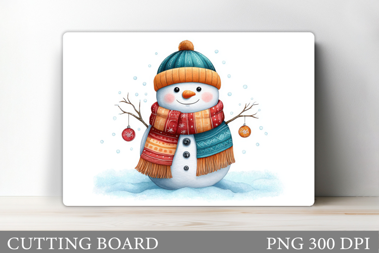 Christmas Cutting Board. Snowman Cutting Board Sublimation