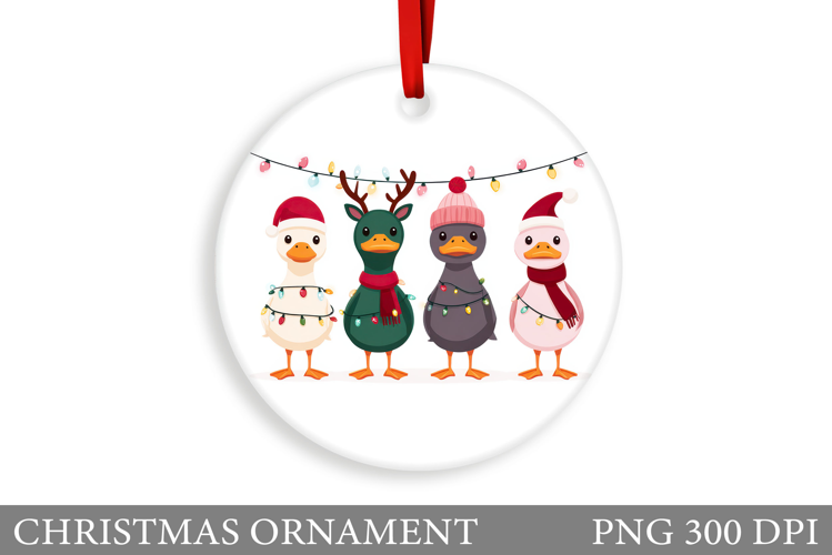 Cute Goose Christmas Ornament. Christmas Sublimation