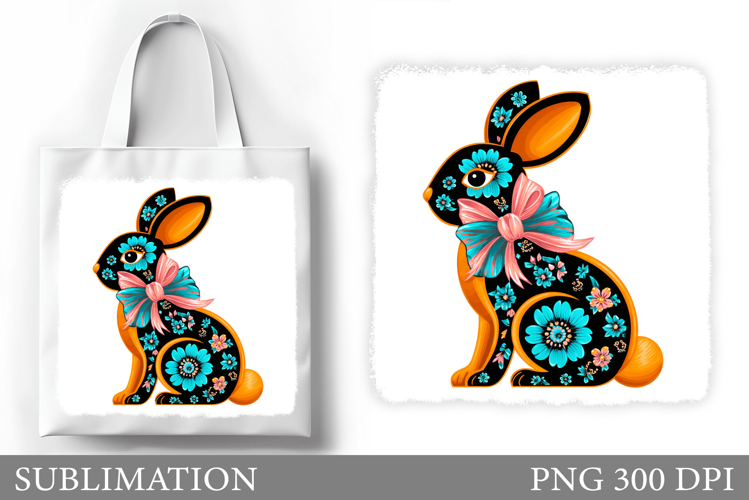 Cute Bunny Tote Bag Design. Bunny Sublimation
