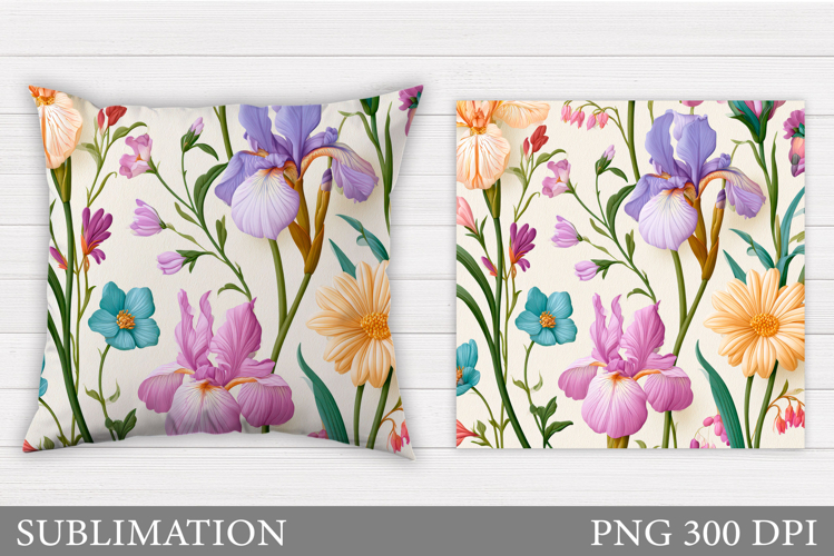 Floral Pillow Design. Flowers Sublimation