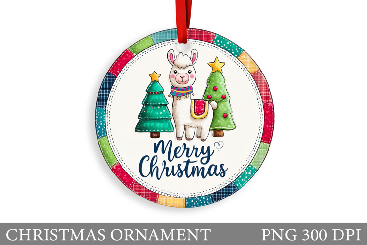 Cute Lama Christmas Ornament. Christmas Ornament Design