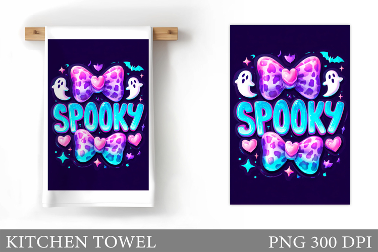 Halloween Kitchen Towel Design. Cute Halloween Sublimation