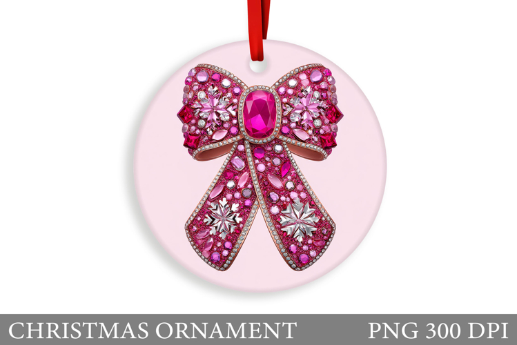 Bow Christmas Ornament. Christmas Ornament Sublimation
