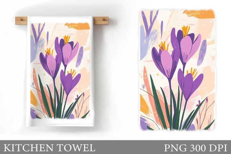 Flowers Kitchen Towel. Floral Kitchen Towel Design