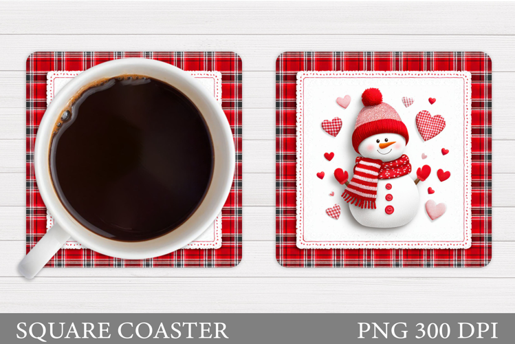 Cute Snowman Coaster Design. Christmas Coaster Sublimation