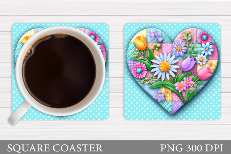 Floral Coaster Design. Flowers Coaster Sublimation