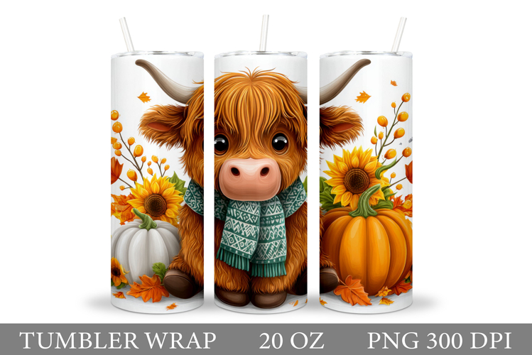 Cow Tumbler Design. Cow Fall Tumbler Sublimation