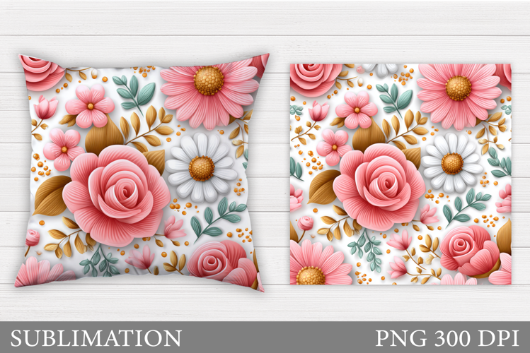 Flowers Sublimation. Flowers Pillow Sublimation