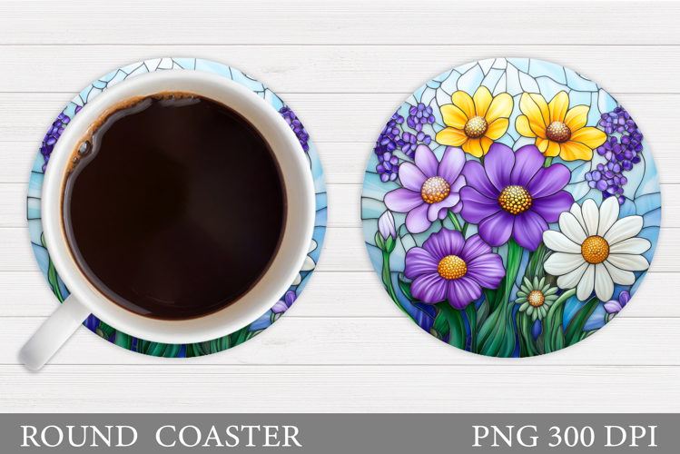 Floral Coaster Design. Flowers Coaster Sublimation
