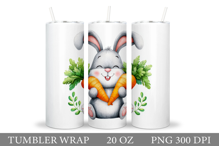 Cute Bunny Tumbler Design. Bunny Sublimation