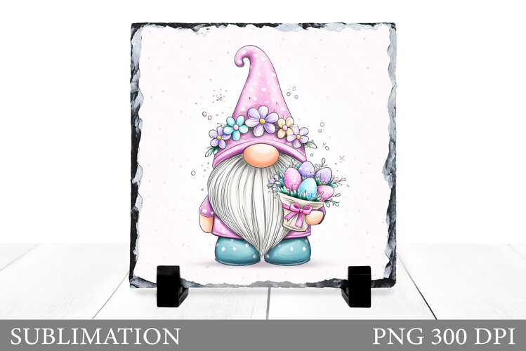 Easter Gnome Slate Design. Easter Gnome Sublimation example image 1