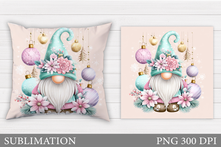Christmas Gnome Pillow Sublimation. Christmas Pillow Design