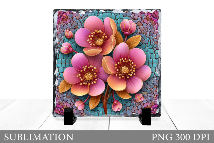 Flowers Sublimation. Flowers Slate Sublimation