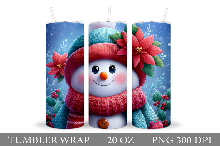 Cute Snowman Tumbler. Christmas Snowman Tumbler Sublimation