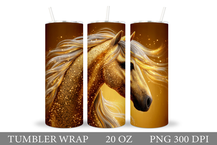 Horse Flowers Tumbler Design. Horse Tumbler Sublimation example image 1