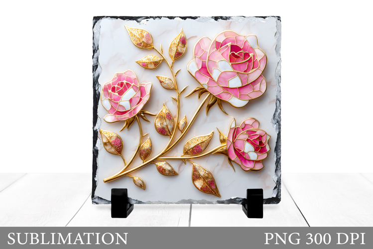 Rose Slate Design. Flowers Sublimation