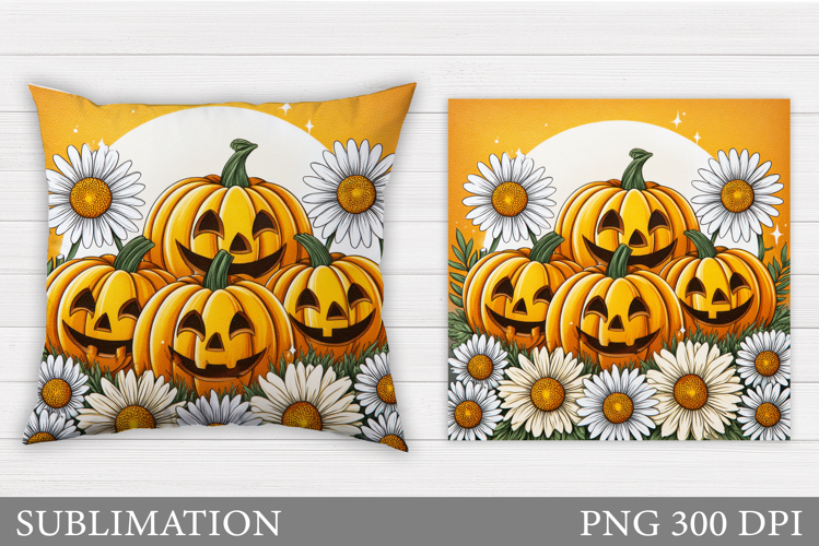 Cute Pumpkin Pillow Design. Funny Pumpkin Sublimation