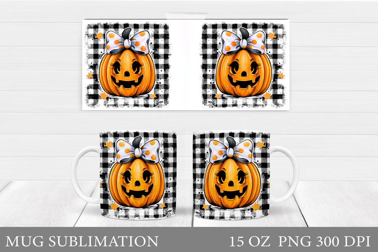 Halloween Pumpkin Mug Design. Halloween Mug Sublimation