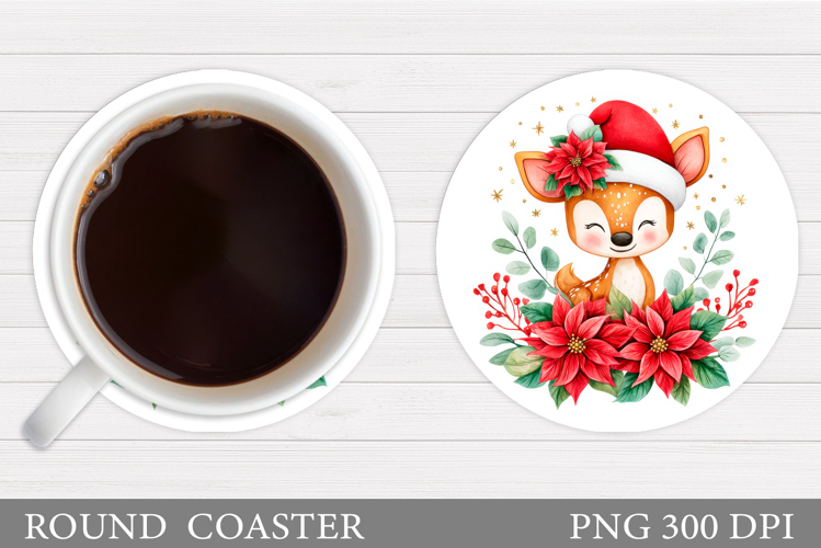 Christmas Deer Coaster Design. Christmas Coaster Sublimation