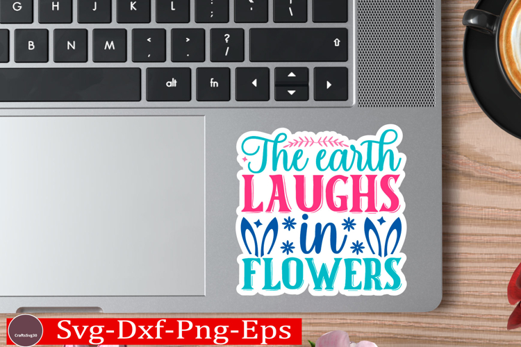 Happy Easter stickerS VG Design Cute Easter Quotes SVG Bunny example image 1
