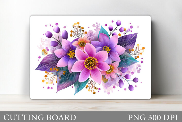 Flowers Cutting Board. Floral Cutting Board Sublimation example image 1
