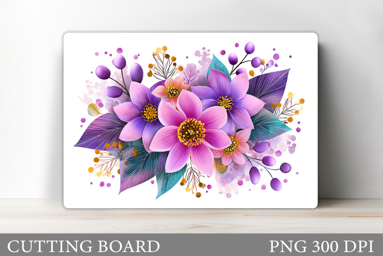 Flowers Cutting Board. Floral Cutting Board Sublimation