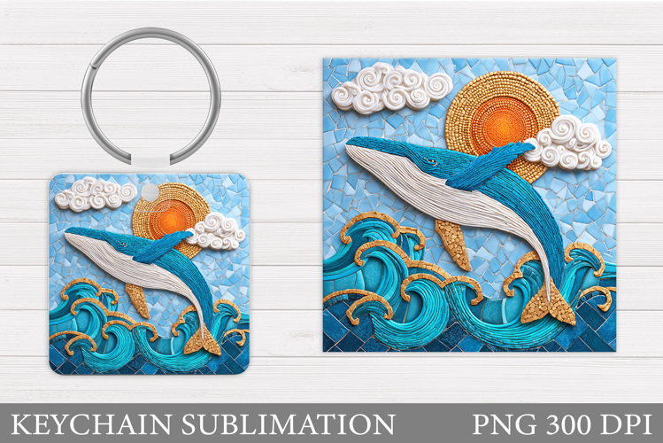Whale Keychain Sublimation. Whale Sublimation