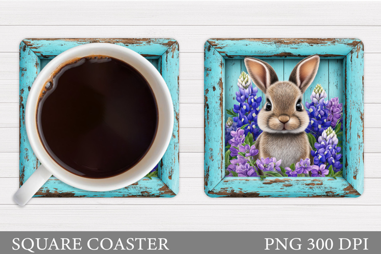 Spring Bunny Coaster Design. Spring Coaster Sublimation