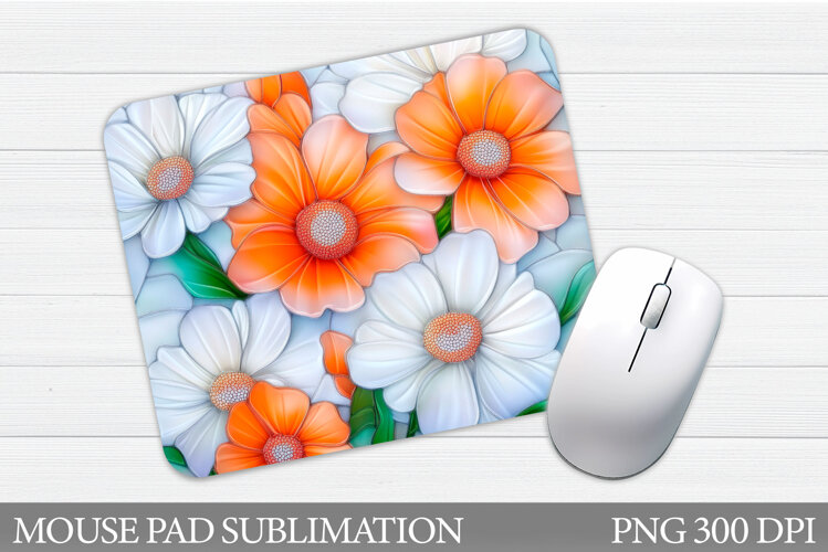 Flowers Mouse Pad Sublimation. Floral Mouse Pad Design example image 1