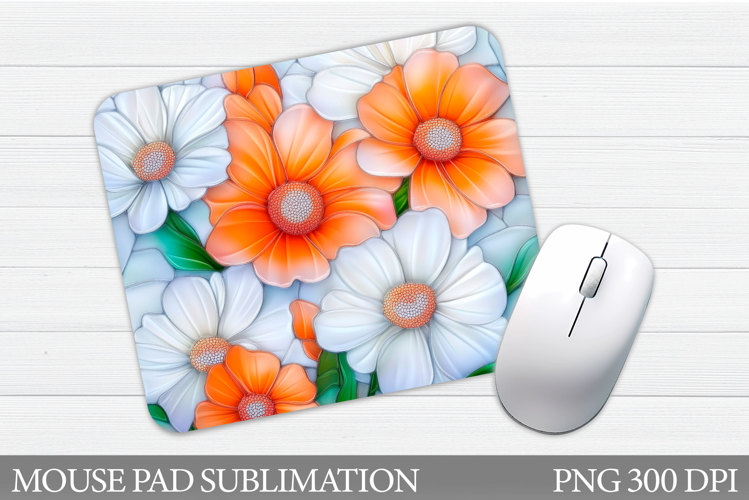 Flowers Mouse Pad Sublimation. Floral Mouse Pad Design