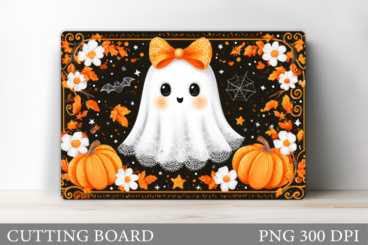 Cute Ghost Cutting Board Design. Halloween Cutting Board