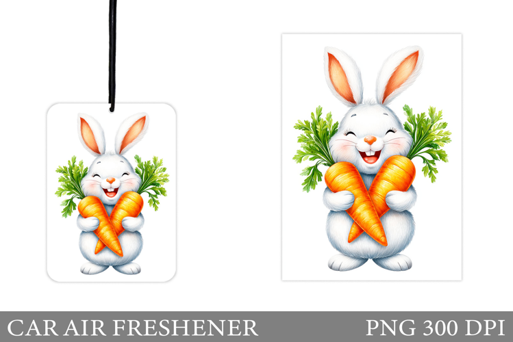 Cute Bunny Car Air Freshener Design. Cute Bunny Sublimation