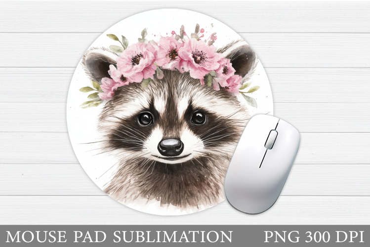 Cute Raccoon Mouse Pad Design. Raccoon Sublimation