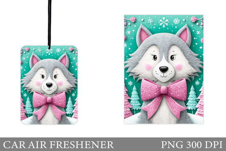 Cute Wolf Car Air Freshener. Christmas Car Air Freshener