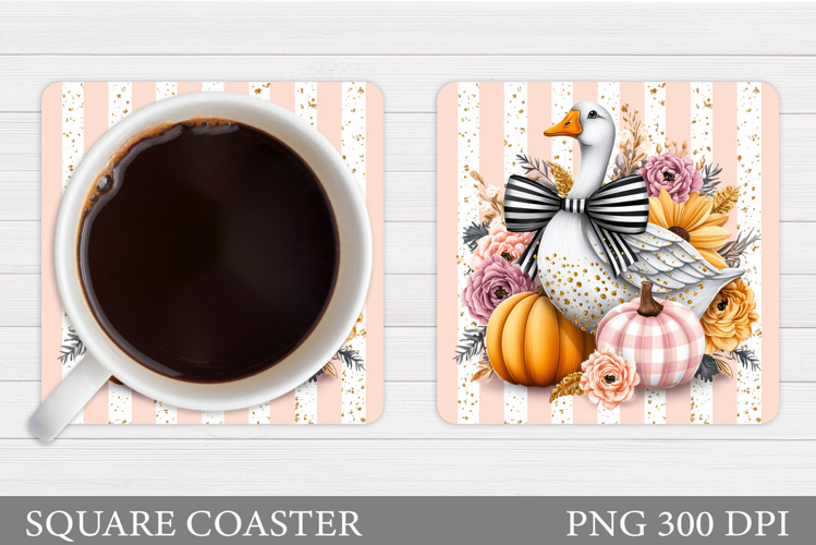 Fall Goose Coaster Design. Fall Coaster Sublimation