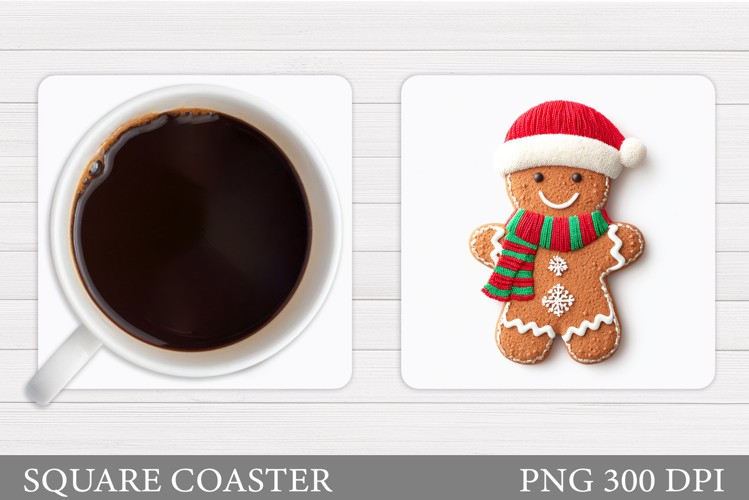 Gingerbread Coaster Design. Christmas Coaster Sublimation