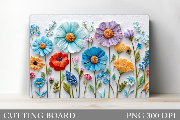 Wildflowers Cutting Board. Flowers Cutting Board Sublimation